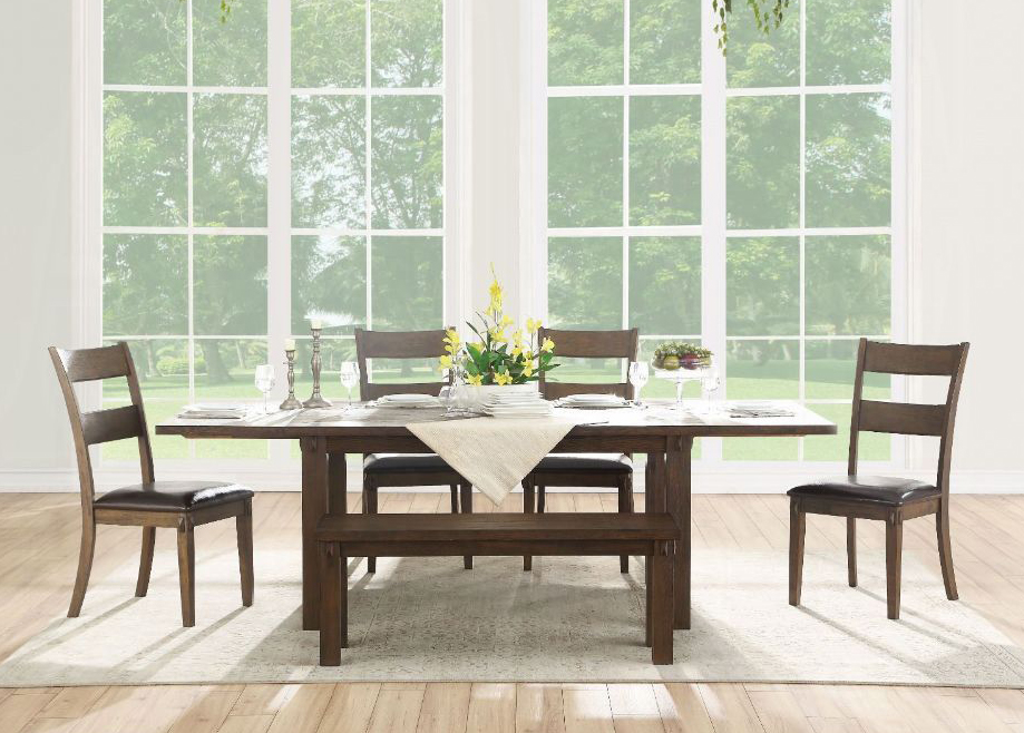 Nabirye Rectangular Oak Wood Veneer Finish Dining Table