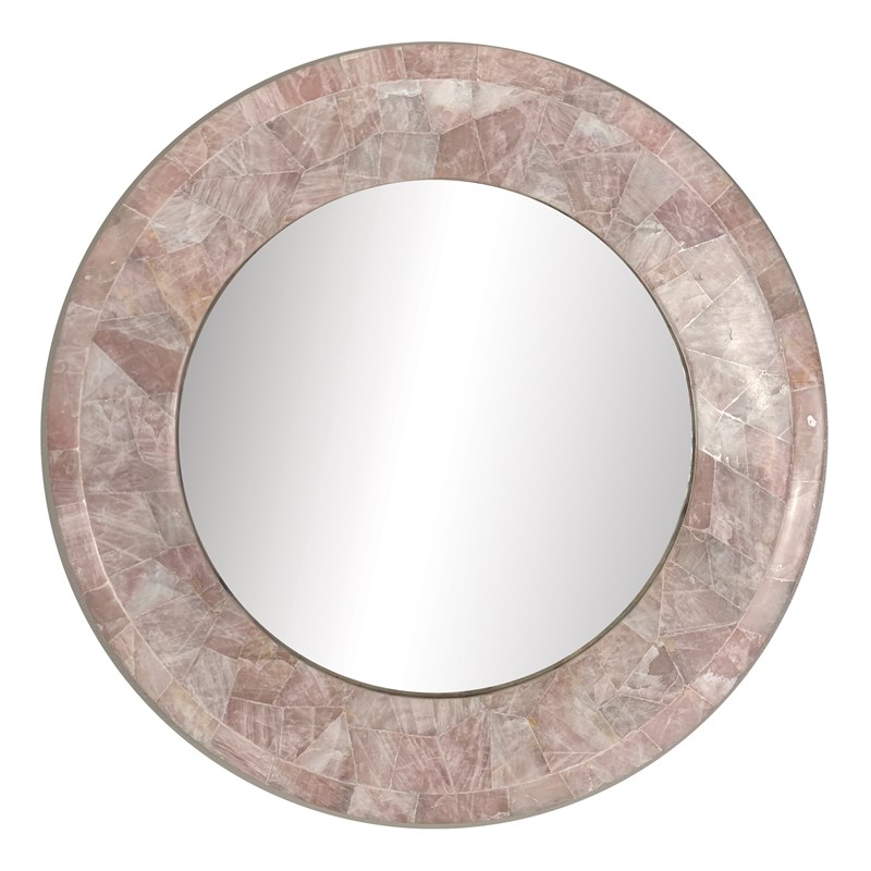 Coralie Pink Quartz Round Mirror