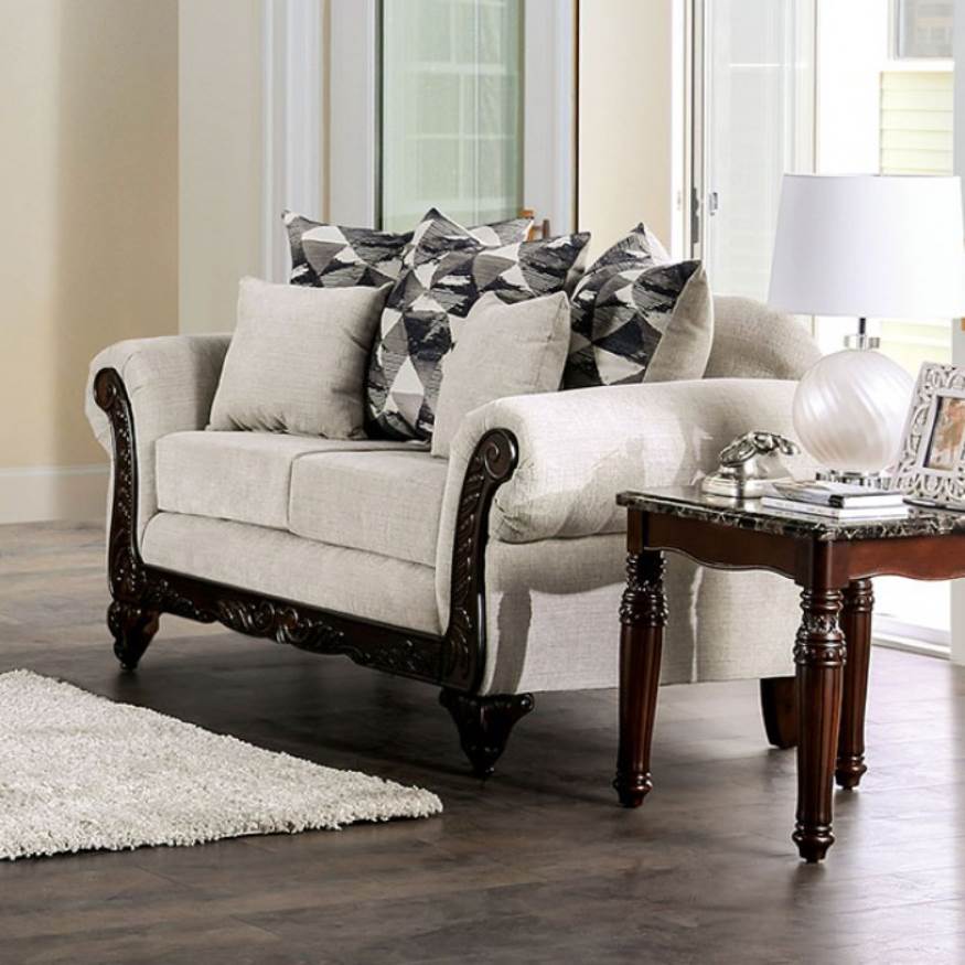 Cassani Rolled Arms Loveseat 