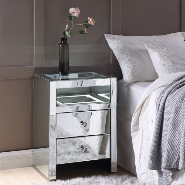 Dominic Mirrored Accent Table with Led