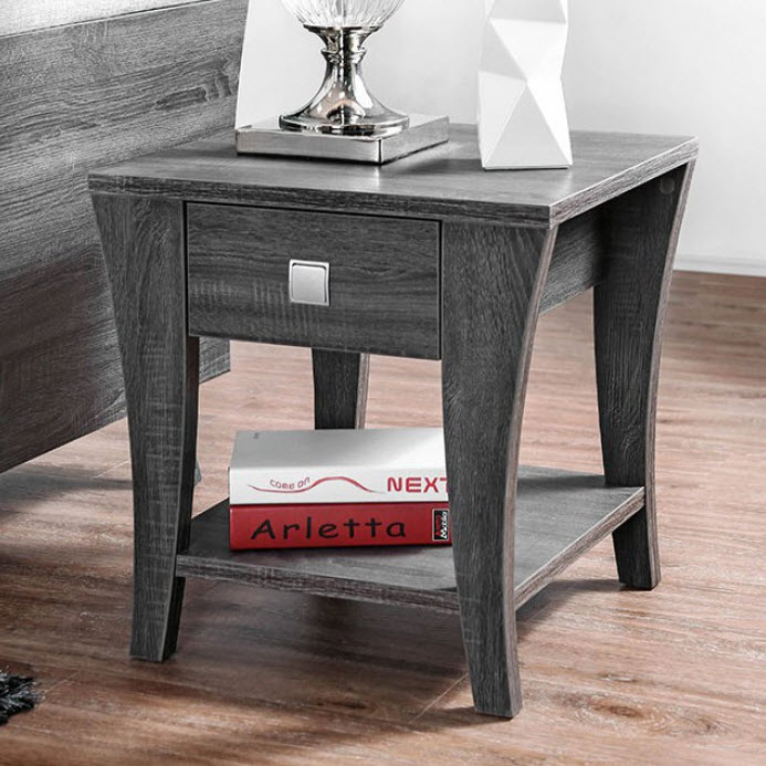 Amity Curving Wood Legs End Table
