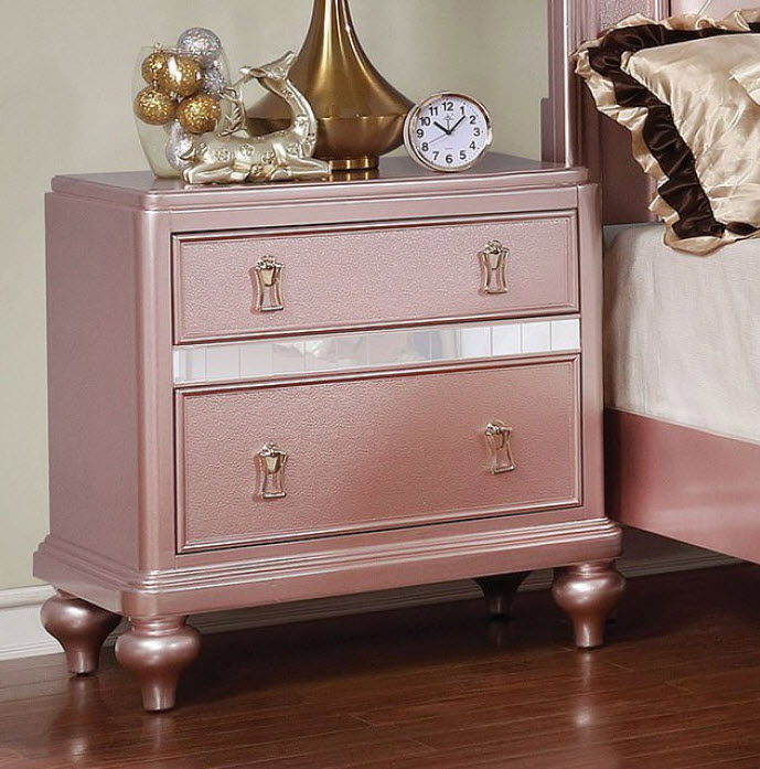 Avior Mirrored accent panels Nightstand
