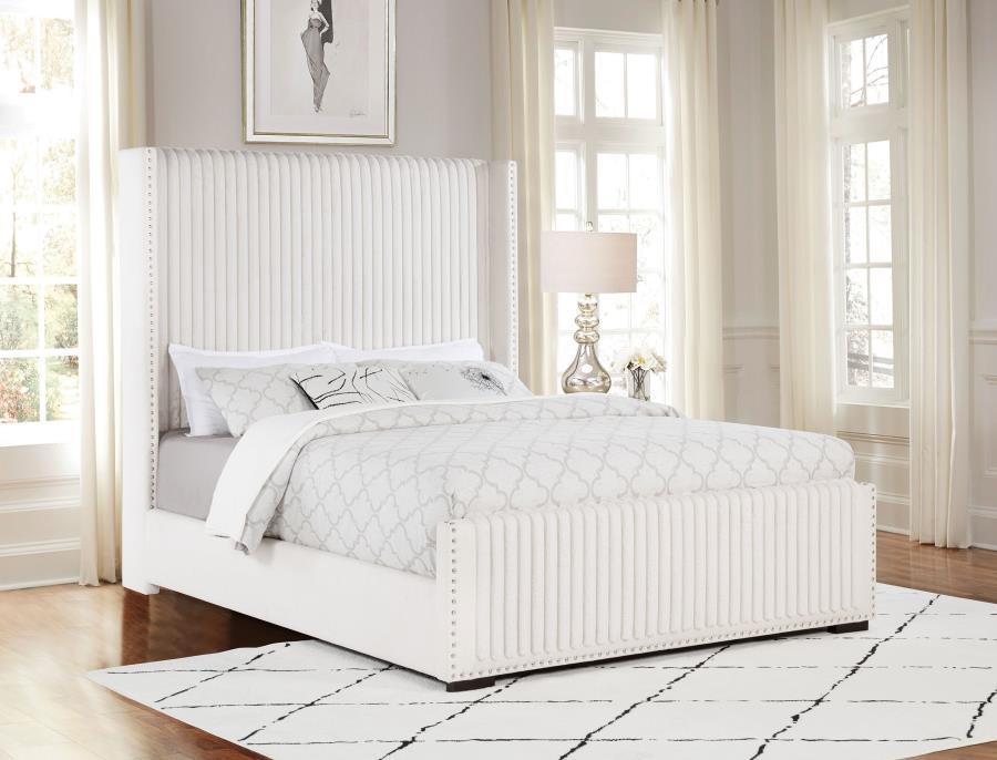 Natasha 65-inch Upholstered Wingback Bed