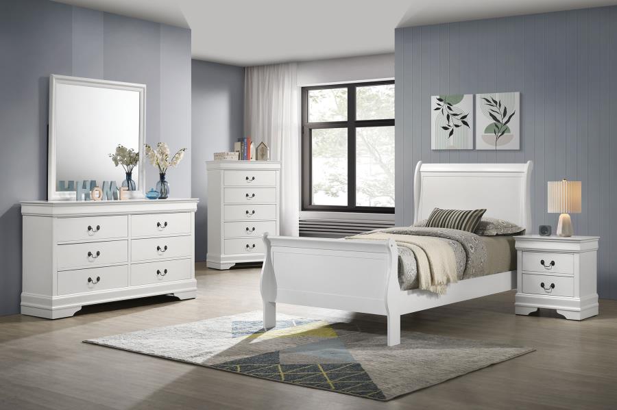 Louis Philippe 47-inch Sleigh Panel Bed