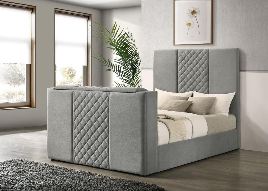 Tara 61-inch Upholstered Panel TV Bed