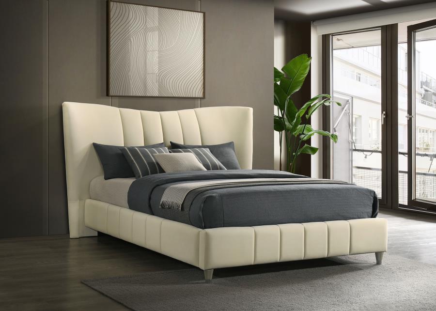 Evelyn Upholstered Panel Platform Bed