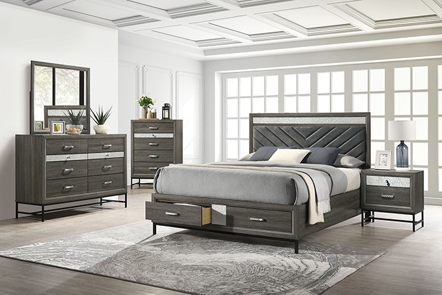 Voleta Contemporary Bed with Padded Headboard