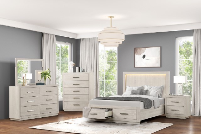Wellingborough Transitional Bed with LED on Headboard