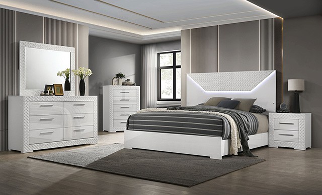 Whitby Glam Bed with LED on Headboard