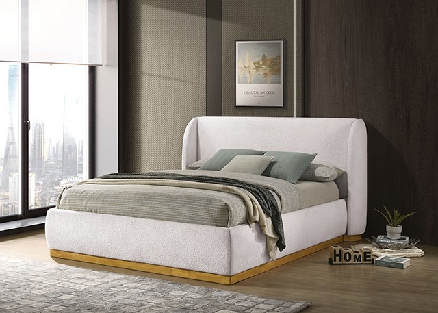 Whitman Contemporary Bed with Wingback Headboard