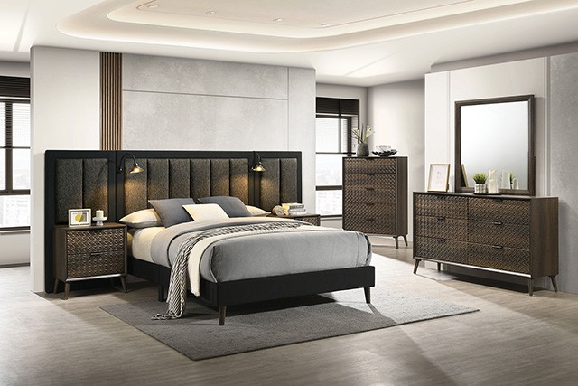 Chalfont Contemporary Bed with Channel Padded Headboard