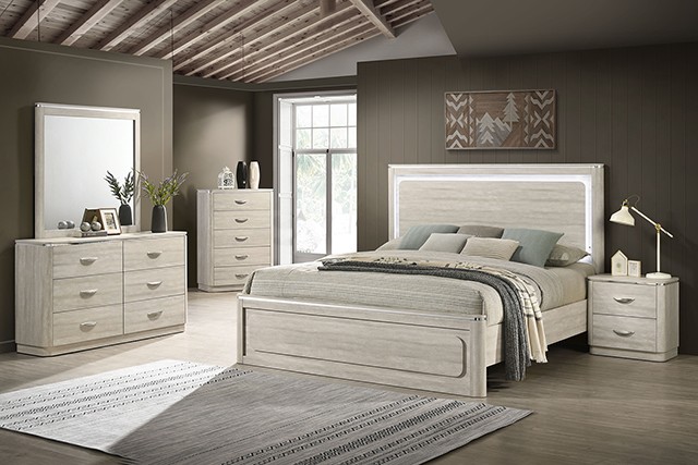 Farsund Contemporary Bed with Warm White LED on Headboard