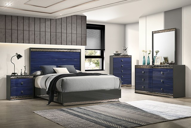 Hartlepool Glam Bed with Geo Chrome Molding