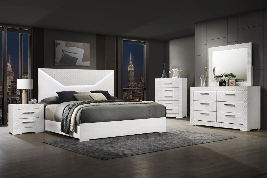 Ives Panel Bed LED Headboard