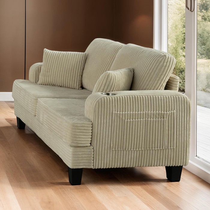 Moretaine Contemporary Corduroy Loveseat