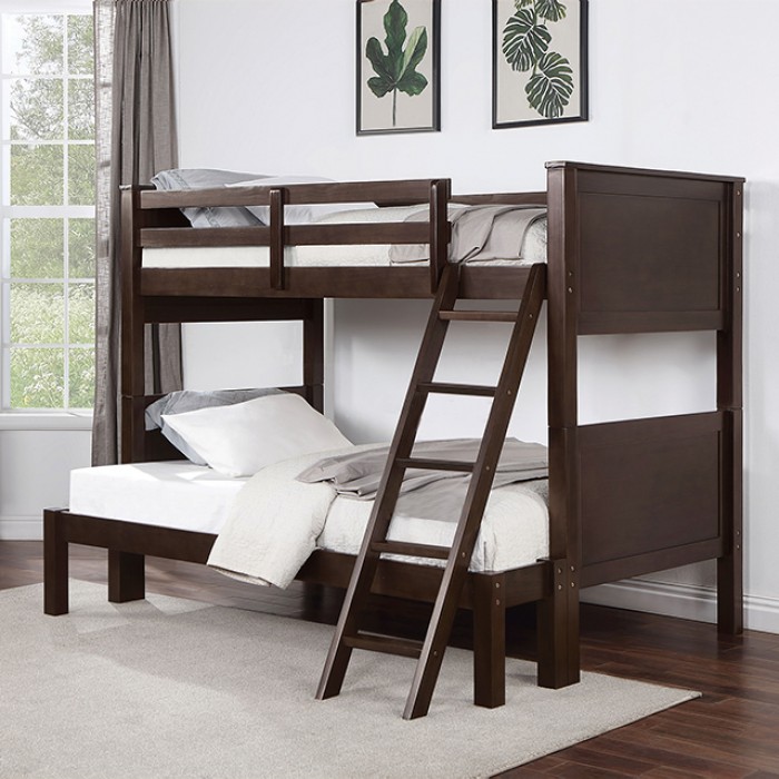 Stamos Transitional Twin/Full Bunk Bed Walnut
