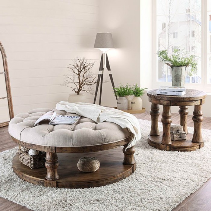 Mika Round Wooden Table Top Coffee Table