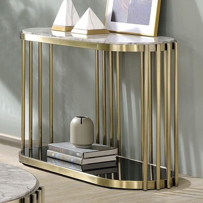 Ofelia Faux Marble Top Sofa Table