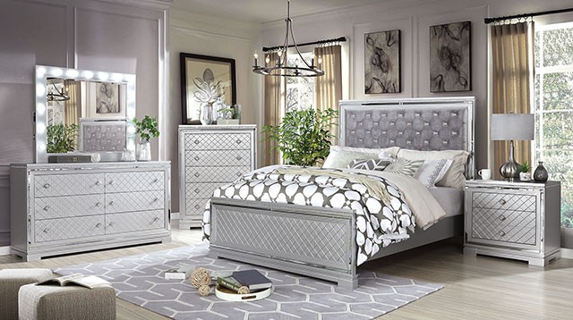 Belleterre Glam Bed with Mirror Panels