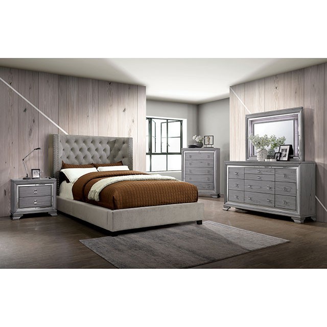 Cayla Wingback Design Transitional Bed