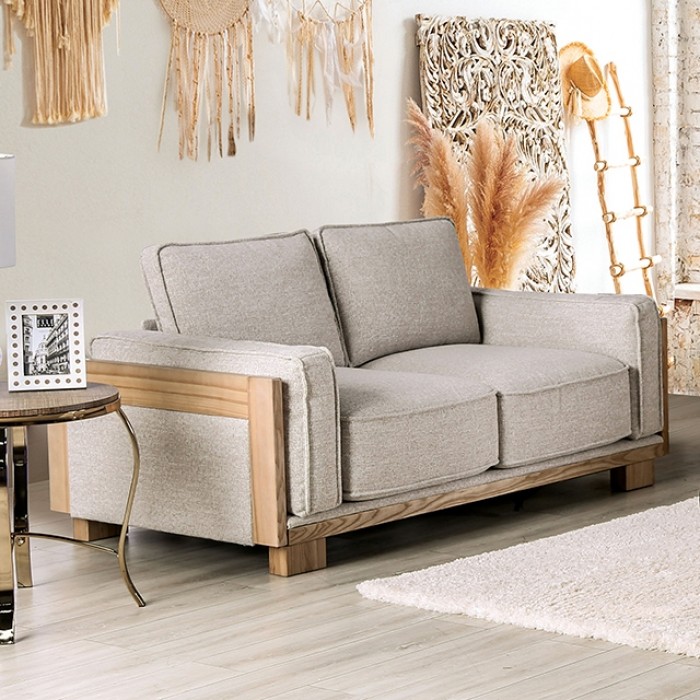 Harstad Block Wooden Legs Loveseat