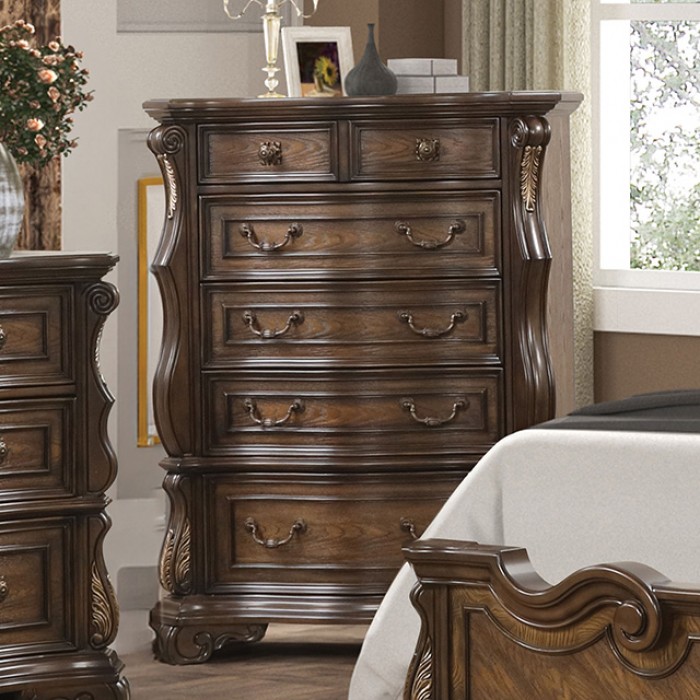 Leovanni Traditional Chest with Ornate Moldings