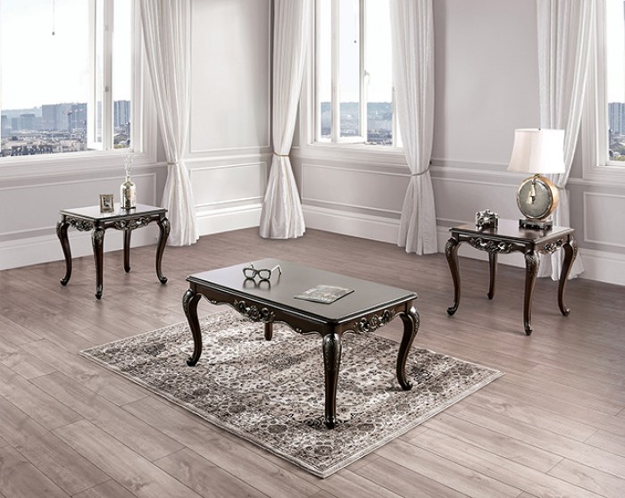 Halcaster Traditional Coffee Table with Carved Details