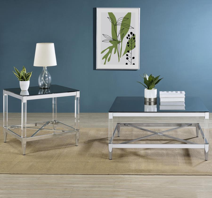Lindley Square Tempered Mirror Acrylic Coffee Table