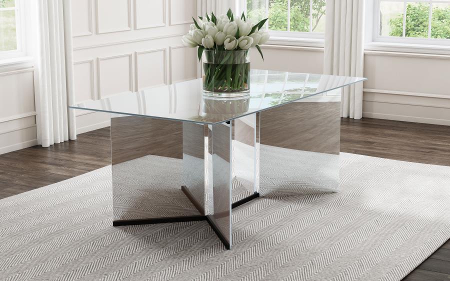 Emery 76-inch Rectangular Mirrored Dining Table
