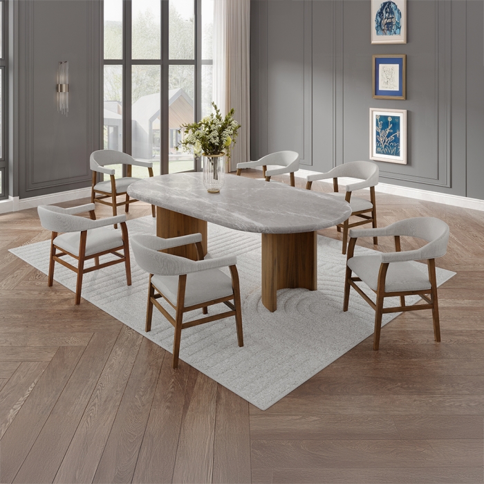 Darcy Elegant Double Pedestals Dining Table
