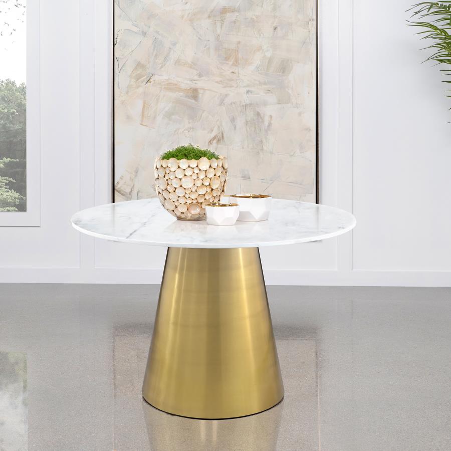 Ambrose Round 50-inch Marble Top Dining Table