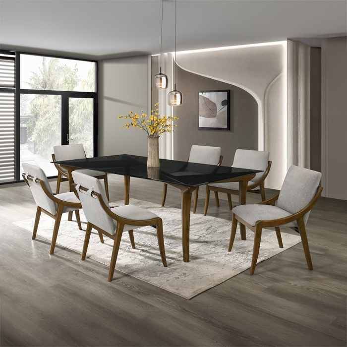 Danzel Dining Table with Glass Top