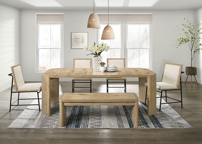Edenbridge Contemporary Rectangular Dining Table w/ Extendable Leaf
