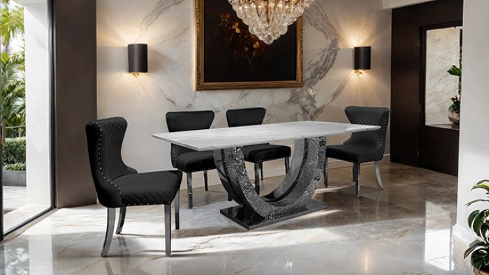 Portanova Horseshoe-Shaped Pedestal Base Design Dining Table