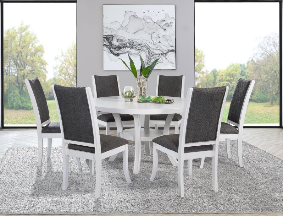 Judd 54-inch Round Dining Wood Table with Shelf