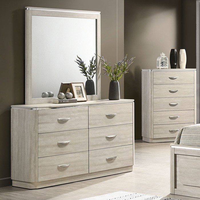 Farsund Contemporary Dresser with Stainless Steel Finger Pulls