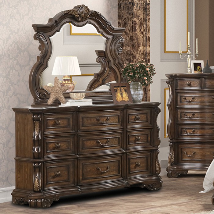 Leovanni Traditional Dresser with Ornate Moldings