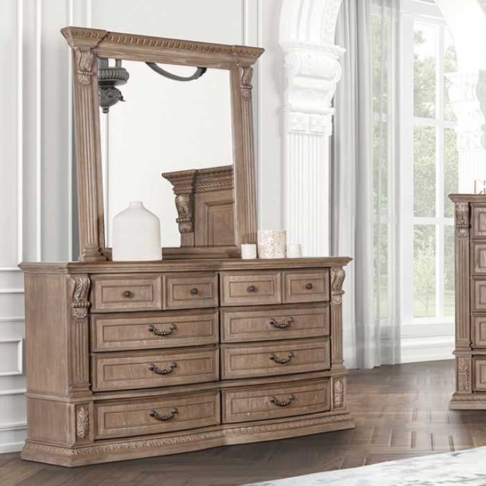 Seven Oaks Transitional Dresser with Carved Details