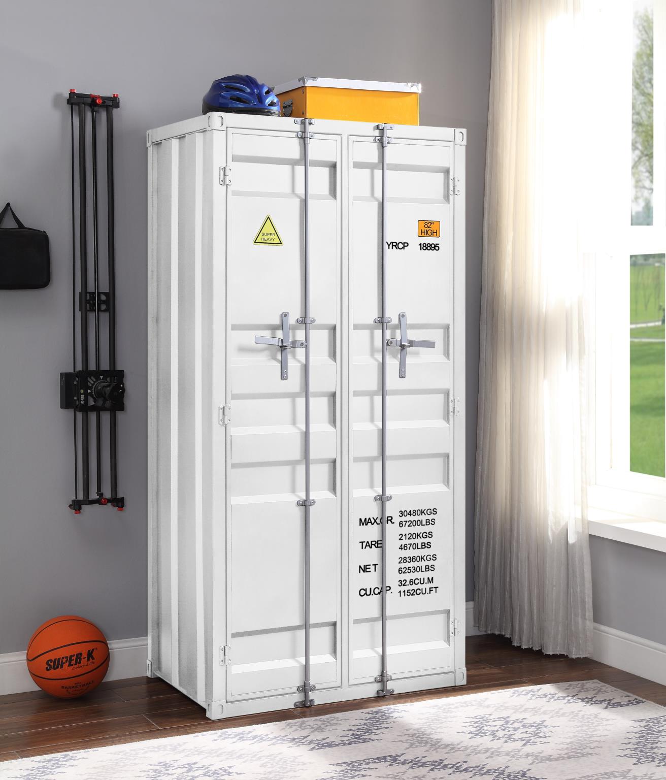 Cargo Industrial Style Metal Double Door Wardrobe