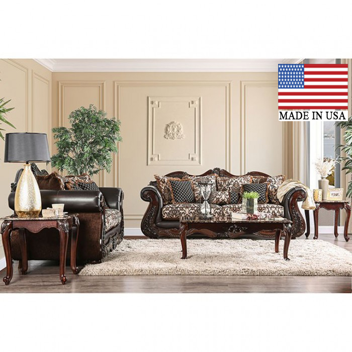 Jamael Rolled Arms Victorian Print Sofa