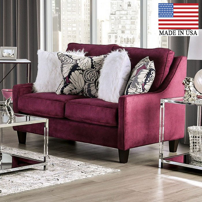 Jillian Plum Chenille Loveseat