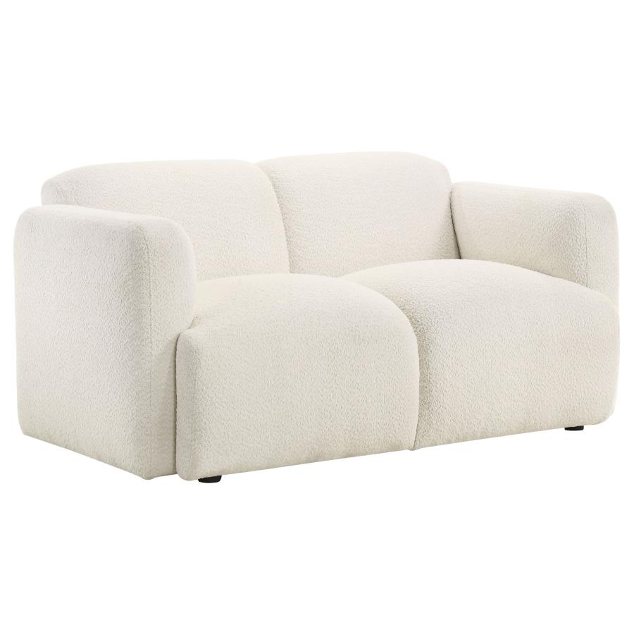 Dorset Fabric Upholstered Round Track Arm Loveseat