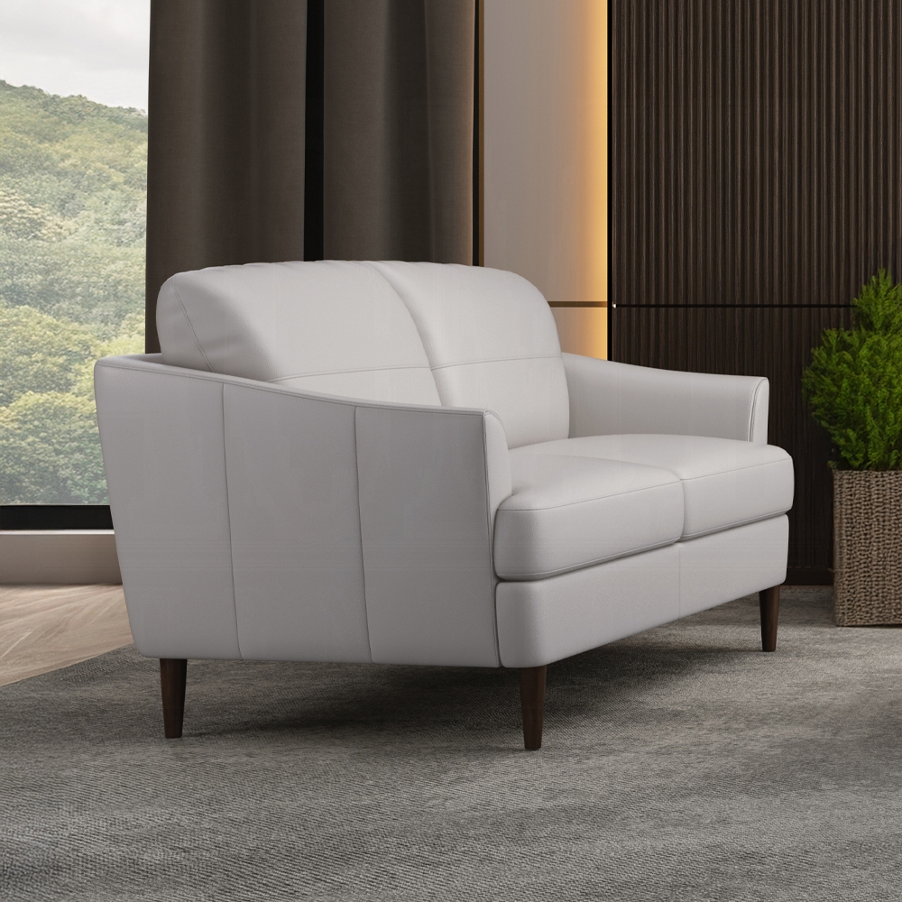 Helena Contemporary Leather Loveseat