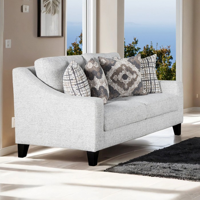 Turnham Transitional Loveseat with Sloped Track Arms