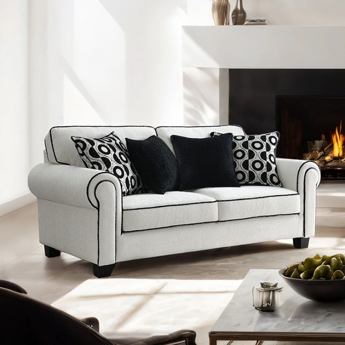 Viviani Transitional Rolled Arms Loveseat