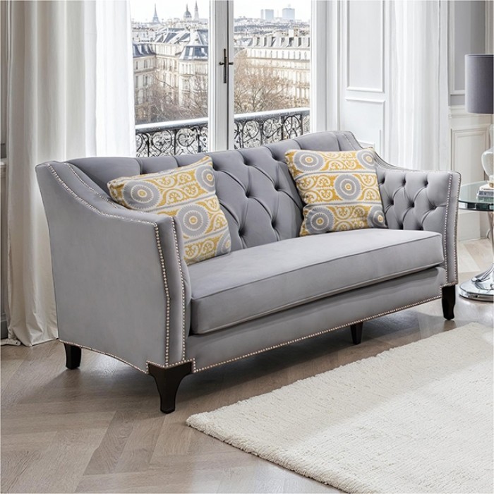 Wilmette Transitional Button Tufted Loveseat