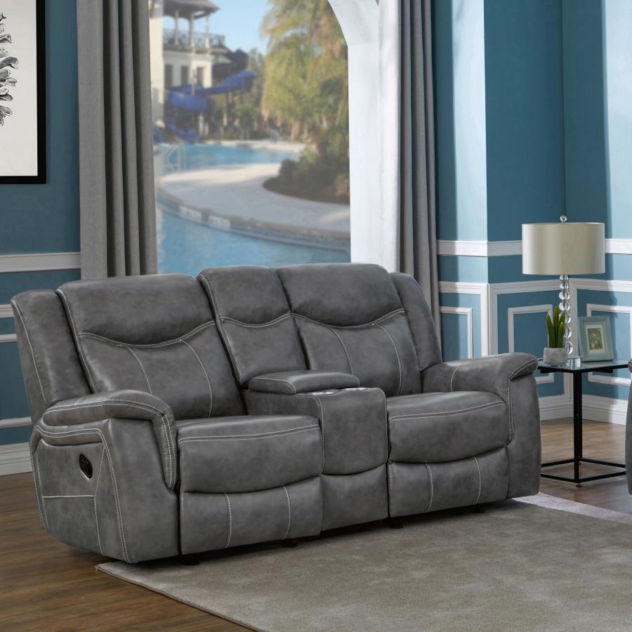 Conrad Upholstered Padded Arm Glider Loveseat