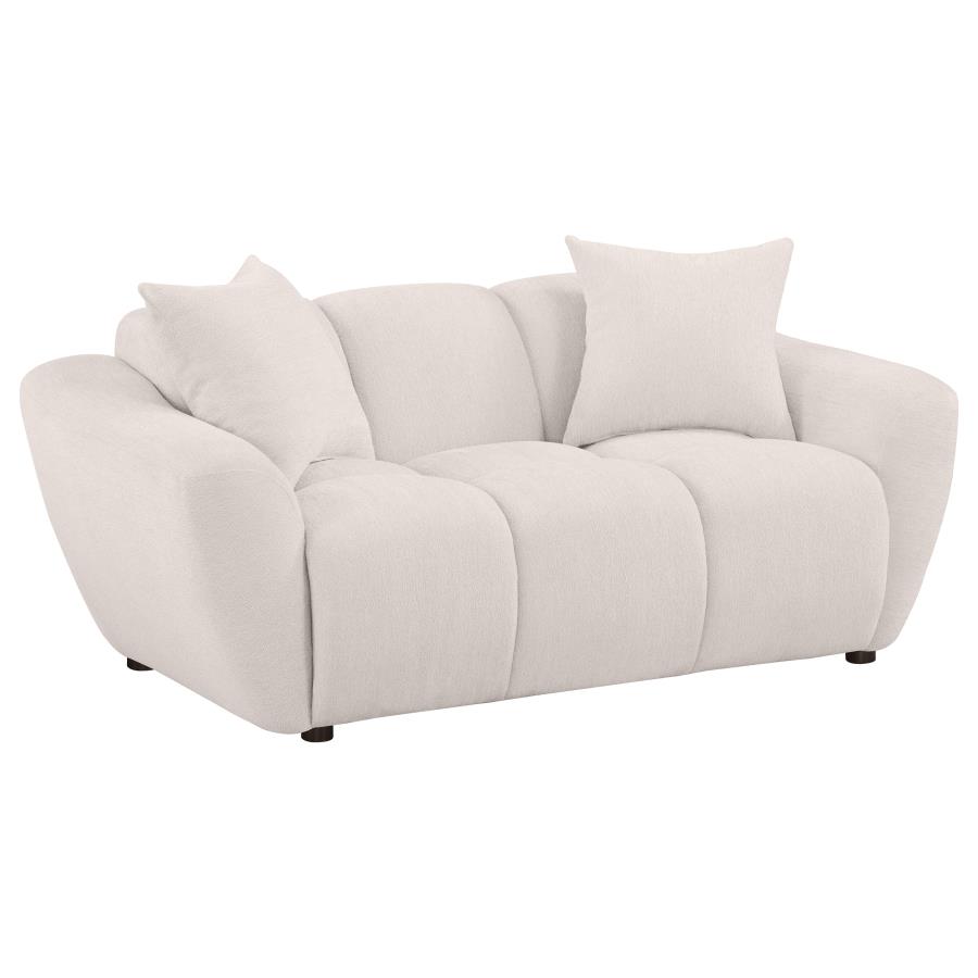 Destino Chenille Upholstered Splayed Arm Loveseat