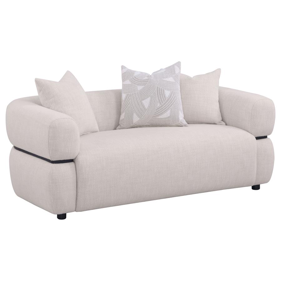 Jeanette 73-inch Fabric Upholstered Round Arm Loveseat
