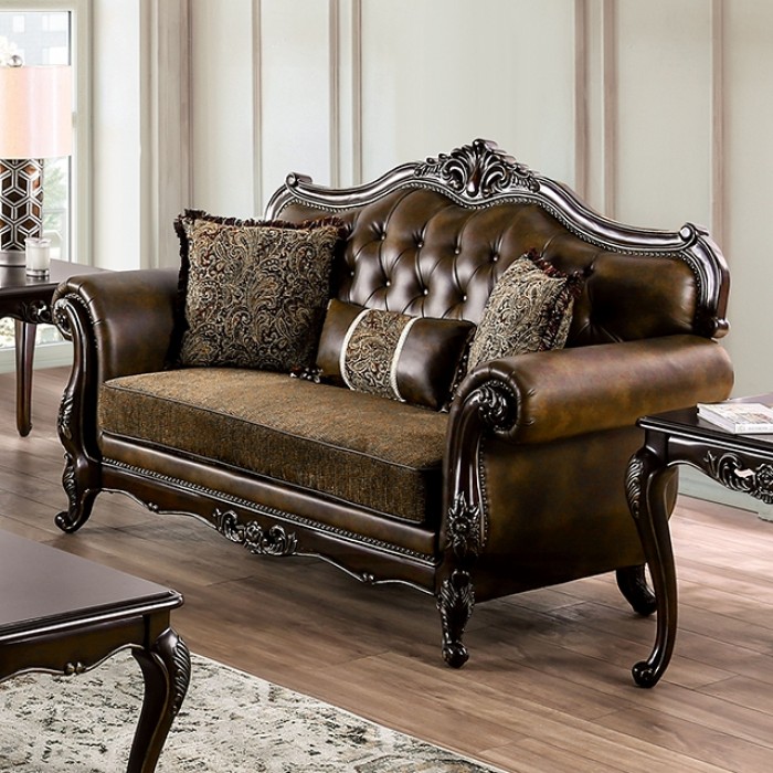 Ensenada Traditional Loveseat with Carved Details